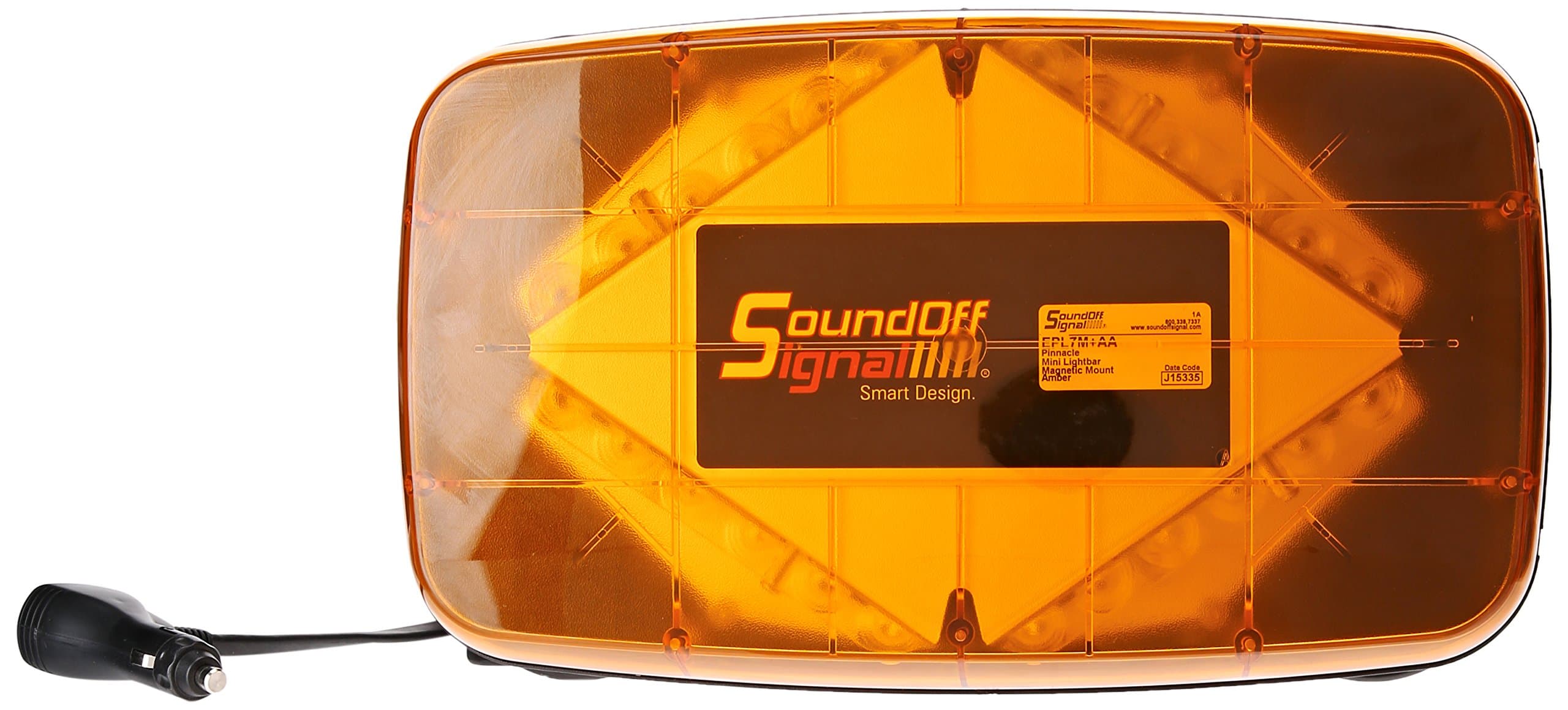 SoundOff Signal (EPL7M+AA) Pinnacle EPL7000 Amber Mini Light Bar with Magnetic Mount