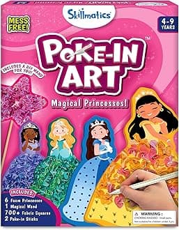 Skillmatics Poke-in Art - Magical Princesses, Mess-Free Fun for Kids, DIY Craft Kits, Creative Activity, Gifts for Girls & Boys Ages 4, 5, 6, 7, 8, 9