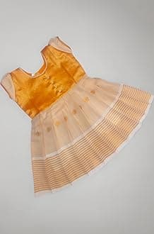 Baby Girl's Kerala Tissue Cotton Frock Pattu Pavadai LEHENGA CHOLI Chaniya Choli (0-5 Years)