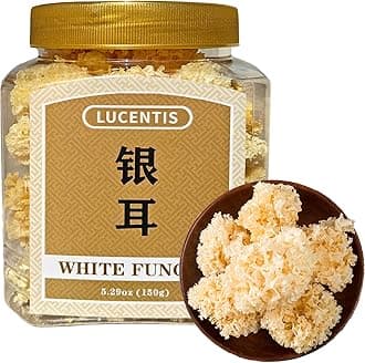 White Fungus (Tremella Fuciformis), Wood-Grown Snow Mushroom – 150g / 5.29oz Dried Tremella, Small Silver Ear for Soup and Dessert – Natural, Tender & Nutrient-Rich, 椴木小银耳
