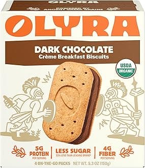 Olyra, Olyra Dark Chocolate Breakfast Biscuit 4 Count, 1.32 Ounce