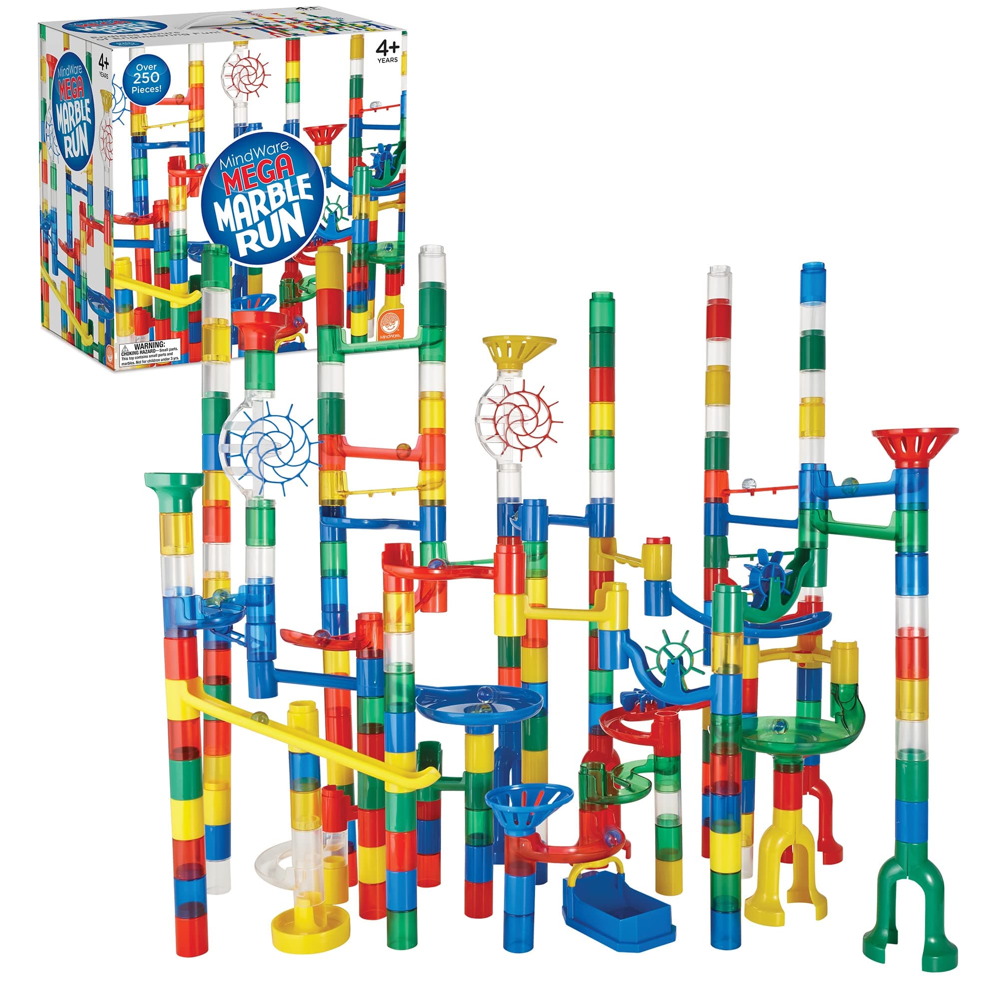 Mega Marble Run Building Set - 215 Durable Pieces and 40 Marbles - Build, Engineernig and Sceince Toy - Ages 4 and Up