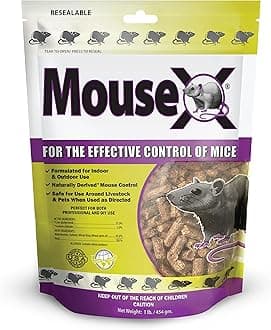 MouseX 620201 Eco Clear Products Humane All-Natural Non-Toxic Mouse Killer Pellets Bag, 1 lb.