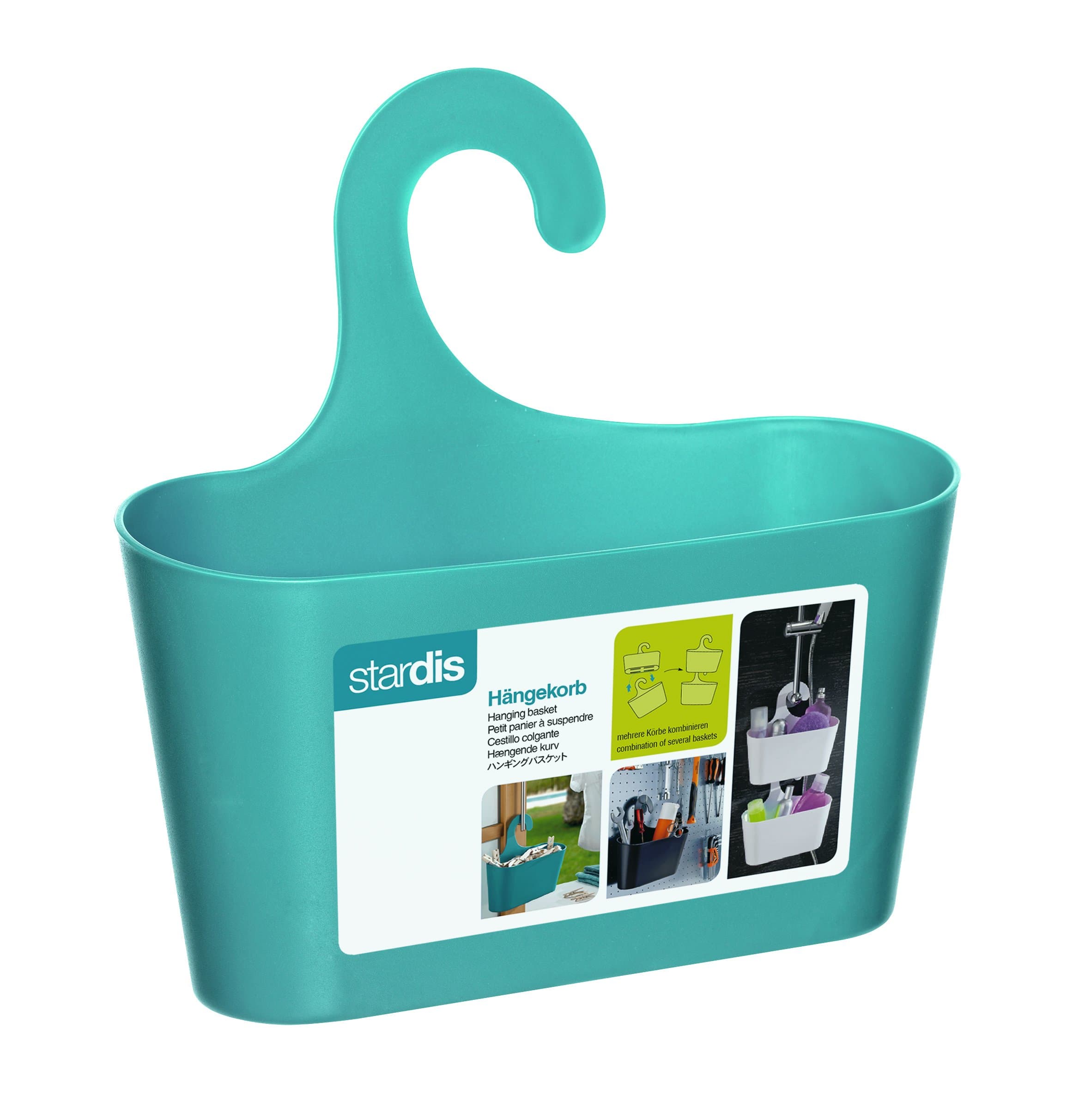 stardis Shower Basket Mint with Hook Hanging Caddy Organizer Plastic