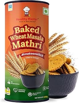 HEALTHY MASTER Baked Wheat Masala Mathri 500G | Rich In Protein | Low Gi Food | Good For Healthy Lifestyle | Weight Loss | Powerful Antioxidants | Rich In Vitamins