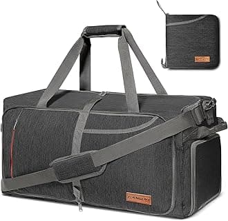 115L Travel Duffel Bag, Foldable Weekender Bag with Shoes Compartment for Men Women Water-proof & Tear Resistant (Panther Black, 115L)