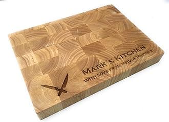 Personalised Extra Thick End Grain Heveawood Chopping Board