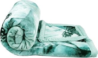 Vas Collections Super Soft Cloudy Polyester Printed Single Bed Blanket for Heavy Winter, Single Ply Mink Blanket King Size with 152 x 220 Cm 2.5 Kg (Grey & Blue, Pack of 1)