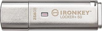 IronKey Locker+ 50 USB Flash Drive XTS-AES Encrypted for Data Protection with Automatic USBtoCloud Back Up-IKLP50/256GB