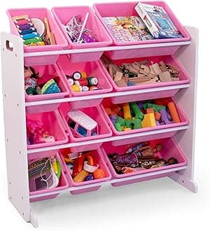 Humble Crew, White/Pink 12 Bin Toy Storage Organizer