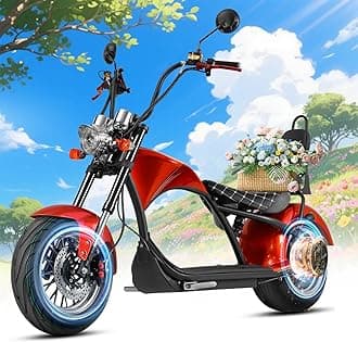 eAhora 2000W 37MPH Electric Motorcycle for Adults M1 2 Seater 40 Miles 60V 30Ah Full Suspension Dual Hydraulic Brakes Street Legal Electric Motorcycle