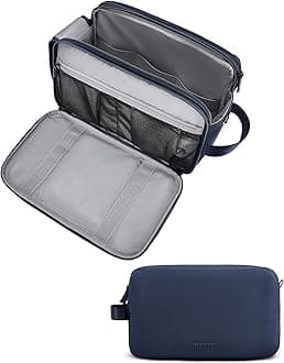Toiletry Bag for Men, Travel Toiletry Organizer Dopp Kit Water-resistant Shaving Bag for Toiletries Accessories, Door Room Essentials,Navy Blue-large
