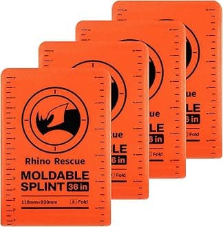 First Aid Splint 36" X 4.3" Orange-Gray, Keep Bones in Position (4, Folded)