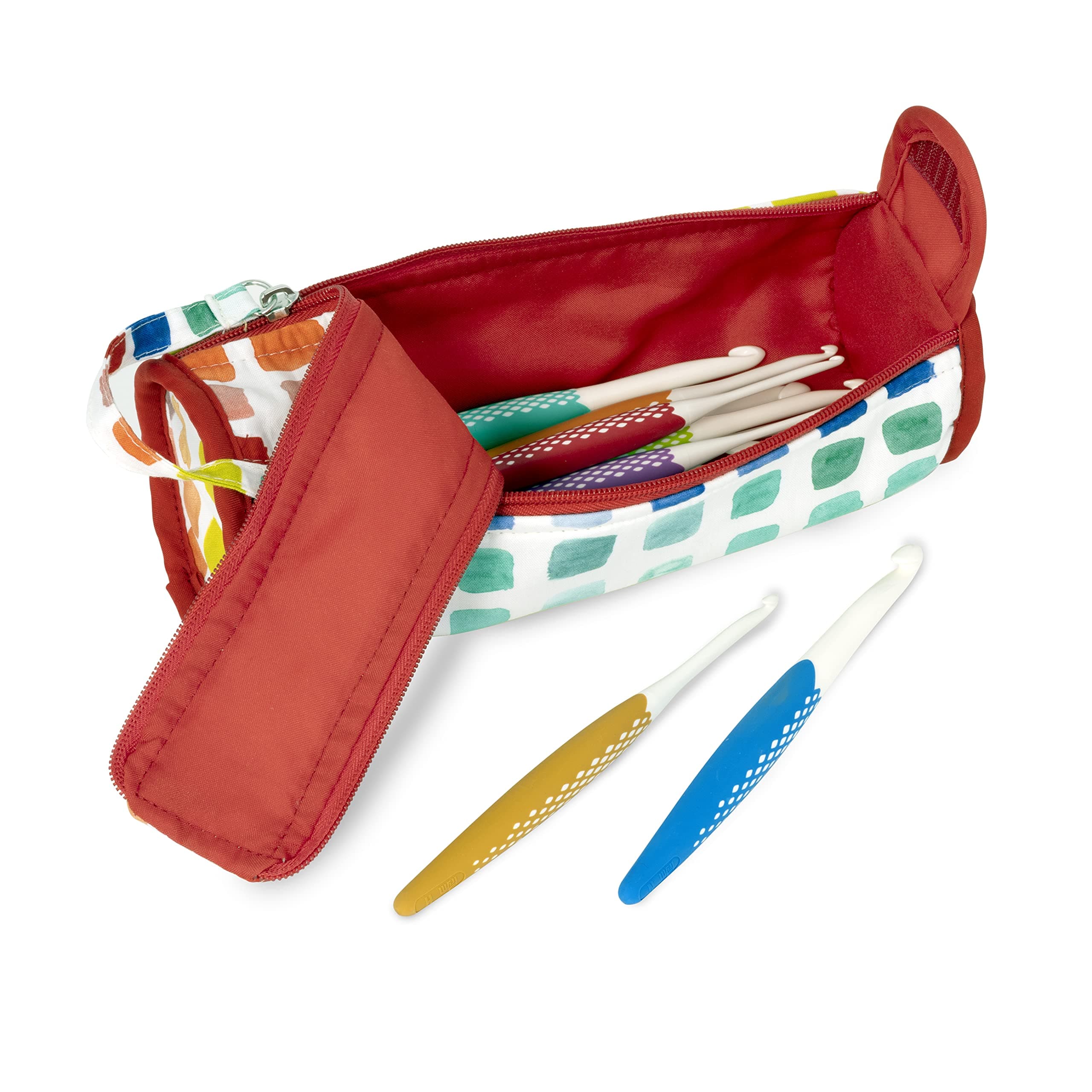 Prym Roll & Organizer, Rainbow Specks Crochet Hook Storage Case