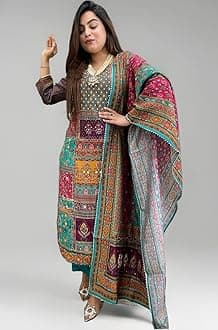 GoSriKi Women’s Viscose Rayon Straight Kurta Pant Dupatta Set | Stylish Kurti Set for Women | Cotton Kurta Set with Dupatta Ethnic Dress | Festive Kurta Set