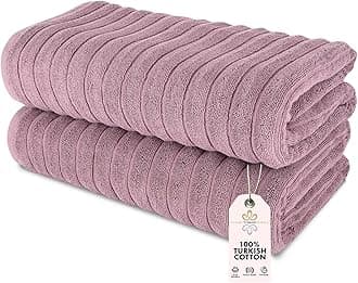 CTT - Premium 2 Piece Jumbo Bath Sheets, 100% Turkish Cotton, Absorbent & Ultra Comfy Bath Towel Sheets for Hotels & Spa | 40"x65" (Mauve)