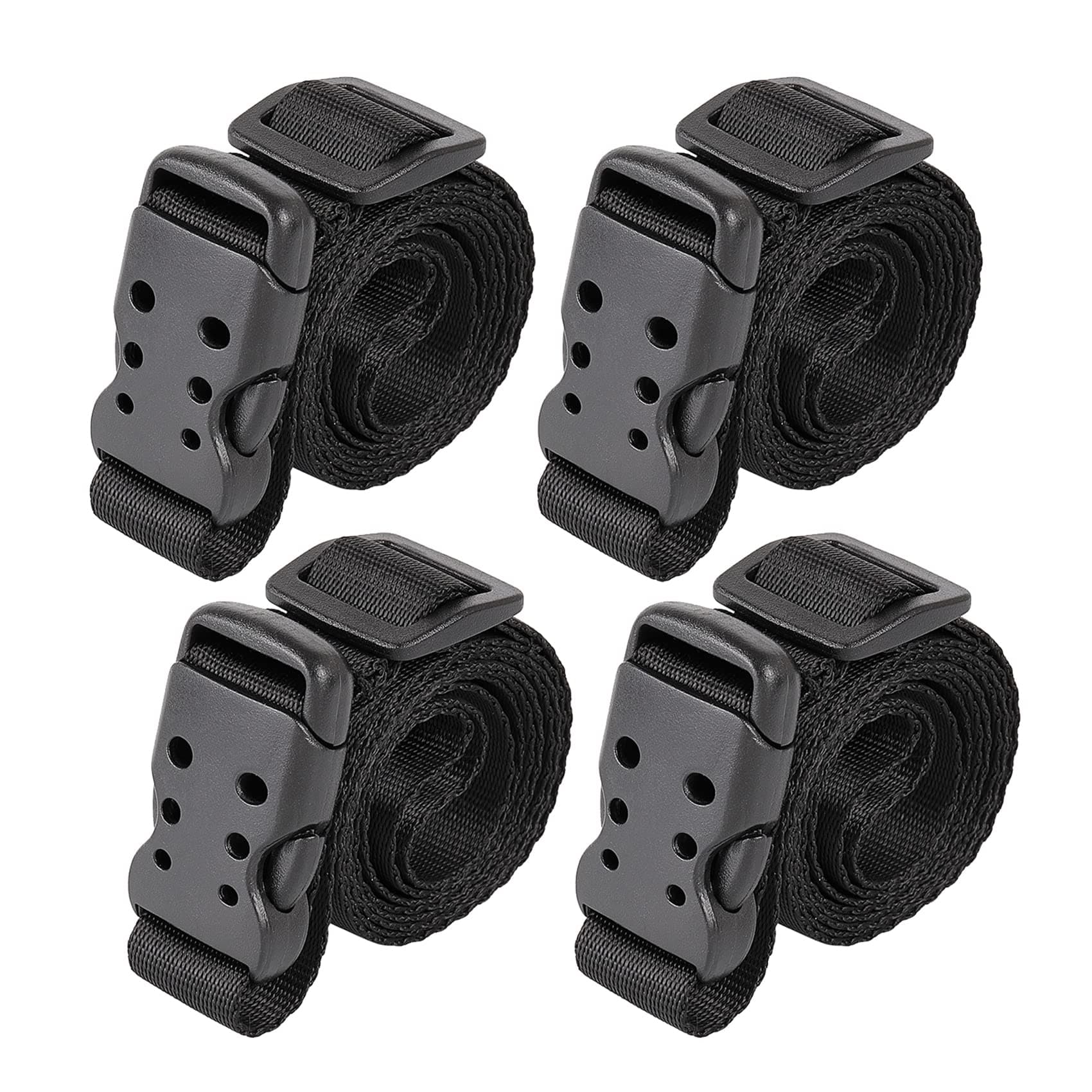 Ayaport Utility Straps with Buckle 40" Quick-Release Adjustable Nylon Straps Black 4 Pack