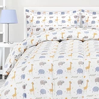Utopia Bedding All Season Safari Comforter Set with 2 Pillow Cases, 3 Piece Soft Brushed Microfiber Kids Bedding Set for Boys/Girls, Machine Washable (Twin)