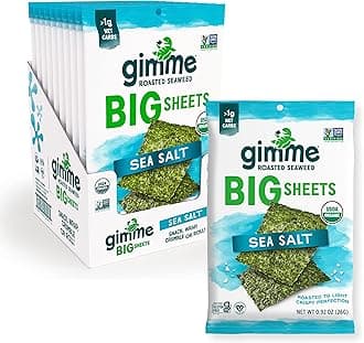 gimMe Organic Roasted Seaweed Full Sheets Sea Salt
