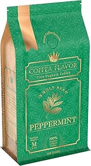 Mint Flavored Whole Bean Coffee – 100% Arabica, Single Origin, Medium Roast, Naturally Sweetened, Refreshing and Invigorating – by Coffea Flavor