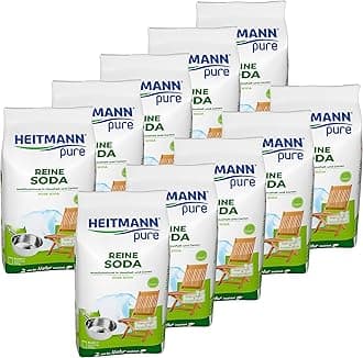 HEITMANN pure Pure Soda: ecological multi-purpose cleaner for the household, addition to detergent and cleaning agent, 10 x 500 g