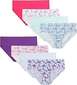 girls Ultimate Pure Comfort Brief Underwear Pack, Organic Cotton Panties, 8-pack Briefs (pack of 8)