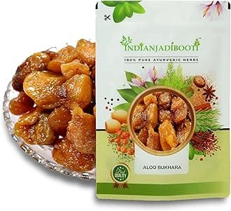 IndianJadiBooti Whole Dried Plum | Aloo Bukhara (Alu Bukhara) | Premium Natural Dried Fruit for Chutneys, Snacking & Digestive Health | Sweet & Tangy | 250 Grams Pack