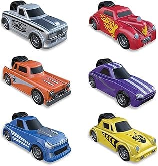 Spin 'n Rip Racers | 6 Racer Toy Car Sets | Fun Race Sets | Cars & Finish Gate with Flags | Patented Spin 'n Rip Wheel Will Send The car zooming at Insane speeds. (Six Pack)