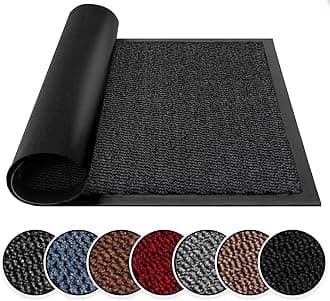 BLADO Washable Door Mats Indoor & Outdoor - Non-Slippery Heavy Duty Doormats - Stylish & Large Rubber Doorrmat - Perfect Dust Grabbing Outdoor & Indoor Door Mat (Black, 80cm x 300cm)