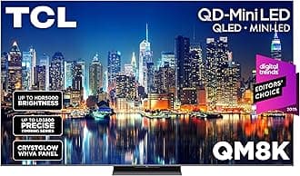 TCL 85 Inch Class QM8K Series | Mini LED QLED 4K HDR | 85QM8K, 2025 Model | 120HZ-144HZ Anti Reflective Wide Angle Screen Smart Google TV Dolby Atmos | Voice Remote Alexa Gaming Streaming Television