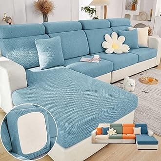 Universal Magic Sofa Covers, Washable Stretch Couch Cushion Covers for Sectional Sofa (Light Blue, Back Cover M)