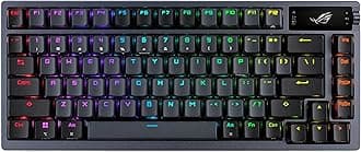 ASUS ROG Azoth 75% Wireless DIY Custom Gaming Keyboard, OLED Display, Gasket-Mount, Three-Layer Dampening, Hot-Swappable Pre-lubed NX Brown Switches & Keyboard Stabilizers, ABS Keycaps, RGB-Black
