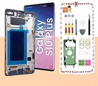 for Samsung Galaxy S10 Plus LCD Display Screen Assembly Replacement for Samsung Galaxy S10Plus LCD Touch Digitizer Screen with Frame S10+ 6.4" G975U G975FD G975A without fingerprint Black