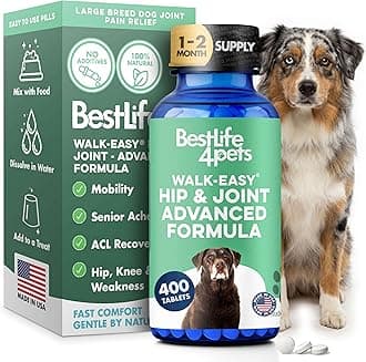 Advanced Hip and Joint Supplement for Dogs, Natural Extra Strength Dog Arthritis Pain Relief & Anti Inflammatory for Dogs Helps Limping, Mobility Issues, Hip Dysplasia, ACL Tears, 180 Tiny Pills