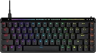 ROG Falchion Ace HFX 65 Analog Gaming Keyboard, pre-lubed ROG HFX Magnetic Switches, Rapid Trigger, touch panel, 8000 Hz polling rate, five-layer dampening & gasket mount, ABS Keycaps, AR layout