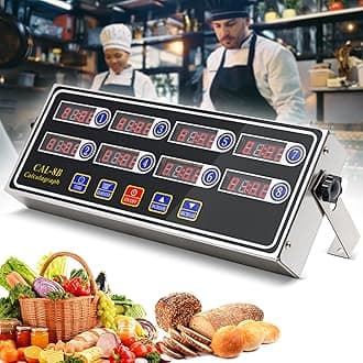Commercial Kitchen Timers for Cooking Manual Big Large Timer Digital Timer 8-Channel Digital Commercial Fryer Reminder with Loud Alarm for Boiling Eggs