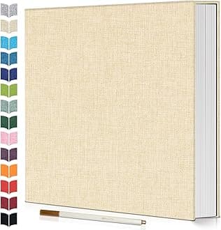 Photo Album Self Adhesive Scrapbook,Large Photo Book for 4x6,5x7,8x10 Pictures,DIY Album for Baby Wedding Family Travel Birthday,with Metallic Pen and Scraper