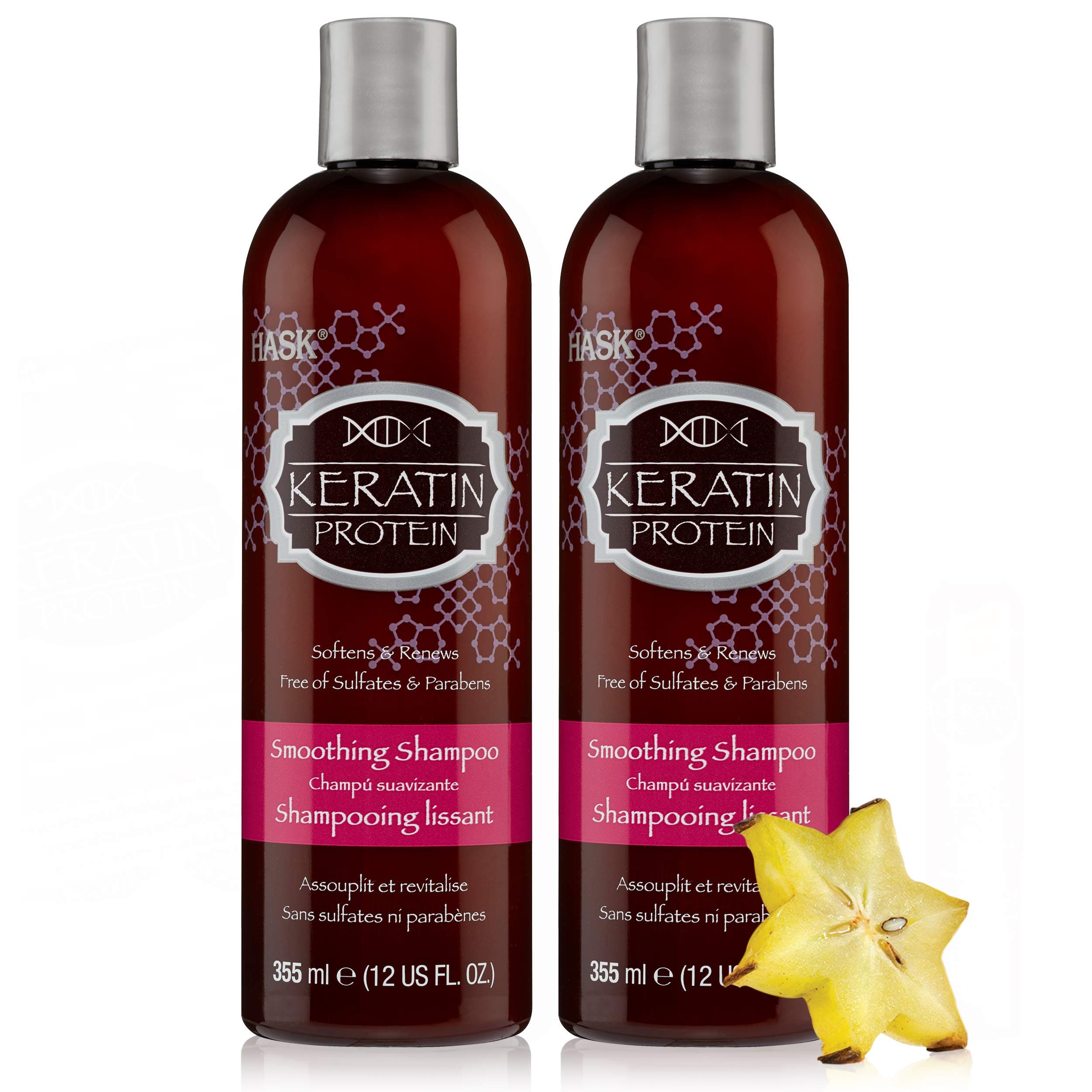 Hask Shampoo Keratin Protein Smoothing 12 Ounce (2 Pack)