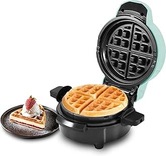 EWM380M Nonstick Fluffy Stuffed Waffle Maker, 1.5-Inch Jumbo Thick Waffles, Hash Browns, Keto, Snacks, Sandwich, Eggs, Easy to Clean, Mint
