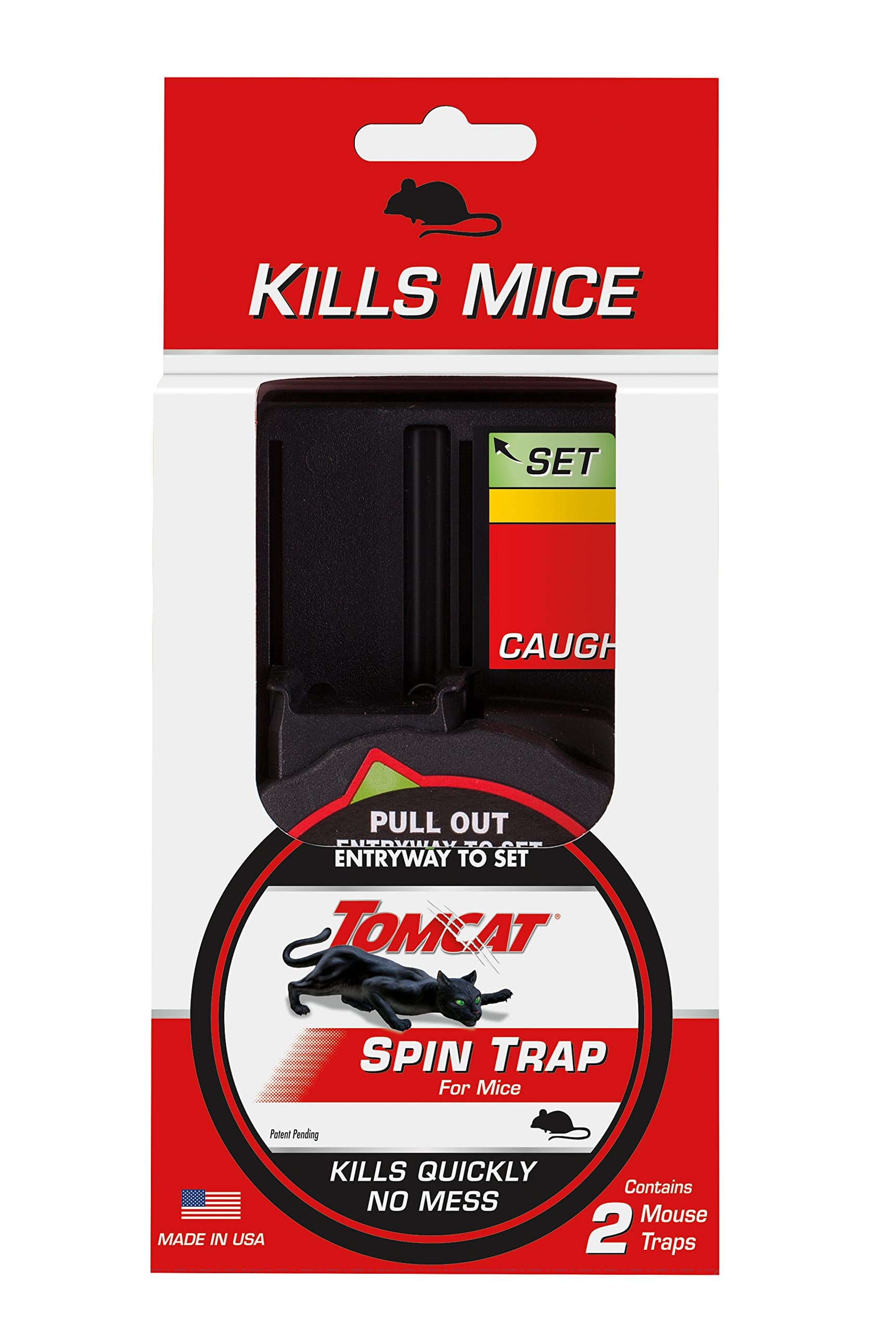 Spin Trap for Mice, Fully Enclosed Mouse Trap Provides a Quick, No-Mess Kill, 2 Traps