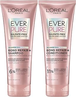 L'Oreal Paris EverPure Sulfate-Free Vegan Hair Care Kit - Shampoo and Conditioner to Strengthen and Repair Hair Bonds (Packaging May Vary)