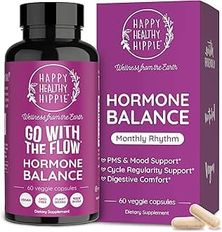 Happy Healthy Hippie Go with The Flow Hormone Balance for Women - Supports All Hormonal Stages - 60 Vegan Non-GMO Capsules