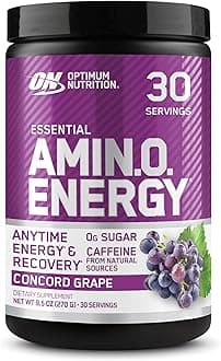 Amino Energy - Pre Workout with Green Tea, BCAA, Amino Acids, Keto Friendly, Green Coffee Extract, Energy Powder - Concord Grape, 30 Servings
