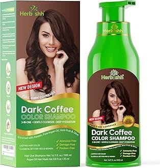 Hair Color Shampoo for Gray Hair – Natural Hair Dye Shampoo – Colors Hair in Minutes – Lasts Up To 3-4 Weeks – 500ML – 3-In-1 Hair Color – Colors, Cleanses, and Conditions (Dark Coffee)