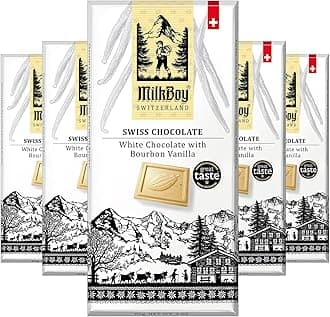 White Chocolate Bars - Gourmet Bourbon Vanilla Chocolate Bars - Made with Pure Natural Vanilla - White Premium - Gluten Free - Non-GMO - Kosher - 3 oz, Pack 5