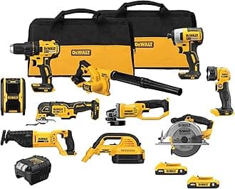 20V MAX Power Tool Combo Kit, 10 Tool Cordless Power Tool Set, 2 Batteries, Charger and 2 Bags Included, Dewalt Brushless Combo Kit (DCK1021D2)