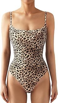 Women Sexy Square Neck Thong Bodysuit Backless Cami Bodysuit Top