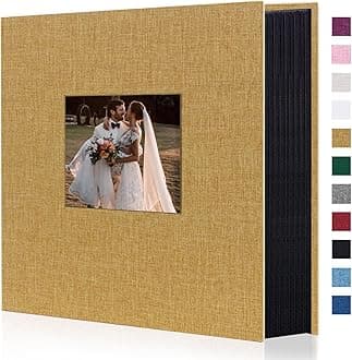 Artmag Fabric Photo Album 4x6 1000 Large Capacity for Family Wedding Anniversary Linen Album Holds 1000 Horizontal and Vertical Photos (1000 Pockets, Khaki)