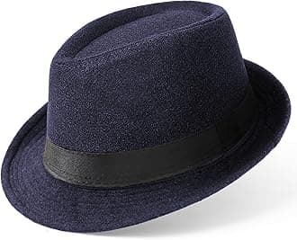 BABEYOND Straw Trilby Fedora Hat for Men-1920s Felt Panama Hat Short Brim Summer Cap with Ribbon