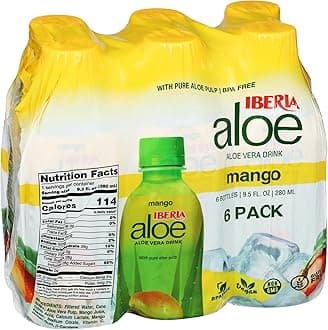 Aloe Vera Juice Drink, Mango, 9.5 Fl Oz (Pack of 6)